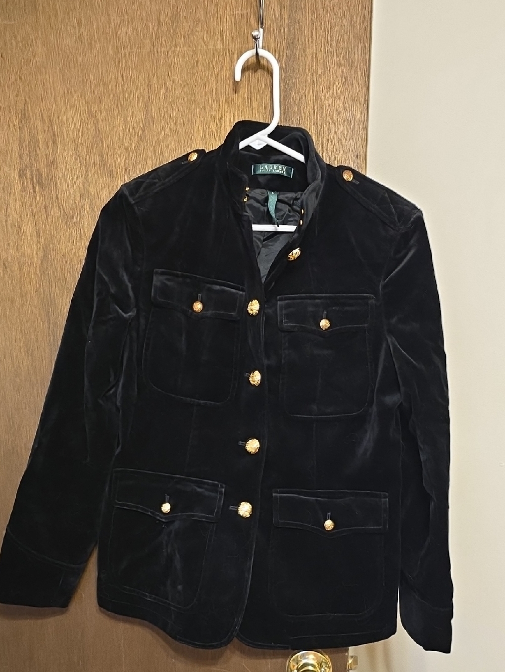 Lauren Ralph Lauren Black Velvet Blazer with Green Label